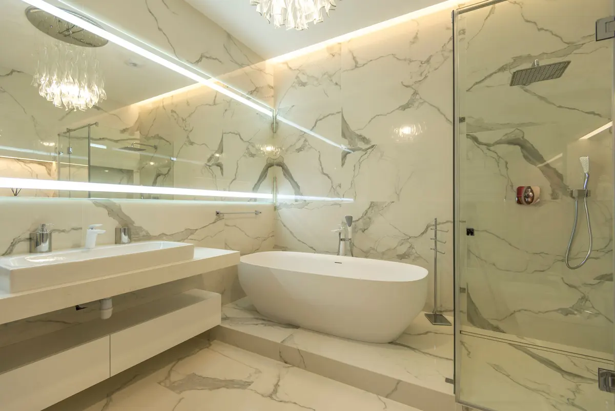 Elegant bathroom flooring