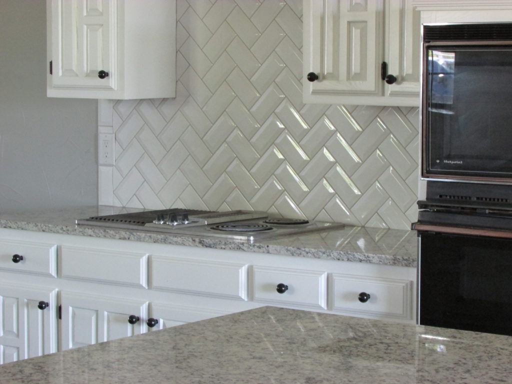 white tile kitchen